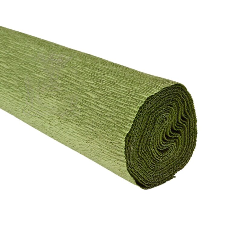 Papel crepé verde salvia 180 gramos en rollo