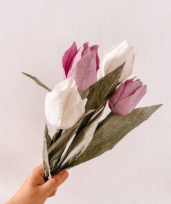 Tulipanes de papel crepe