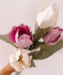 Tulipanes de papel crepe