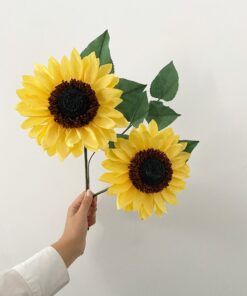 Girasoles de papel crepe 1