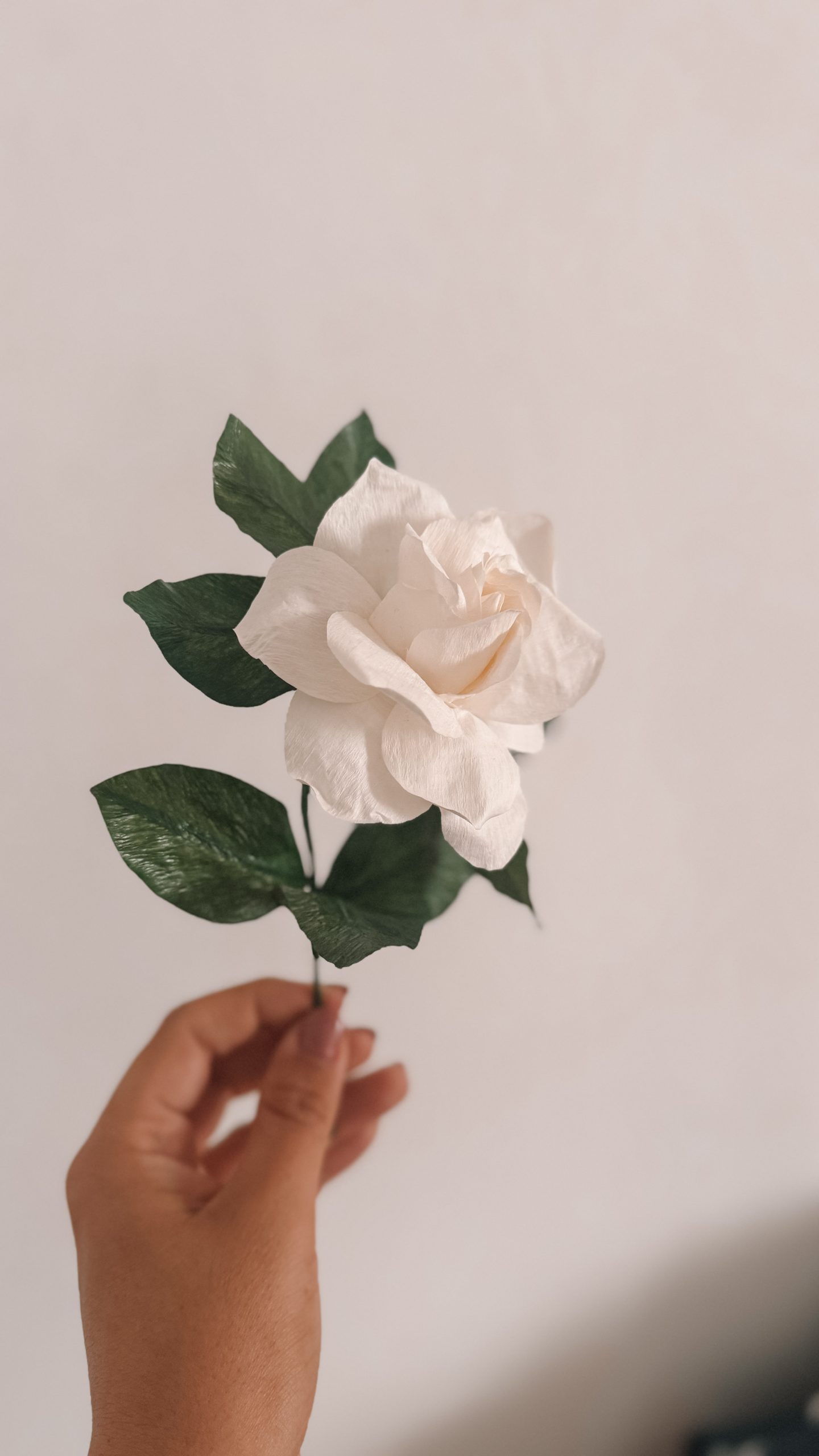 Gardenia de papel crepe