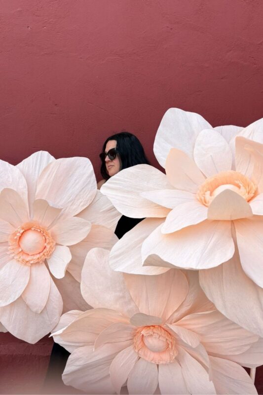 Flores gigantes de papel