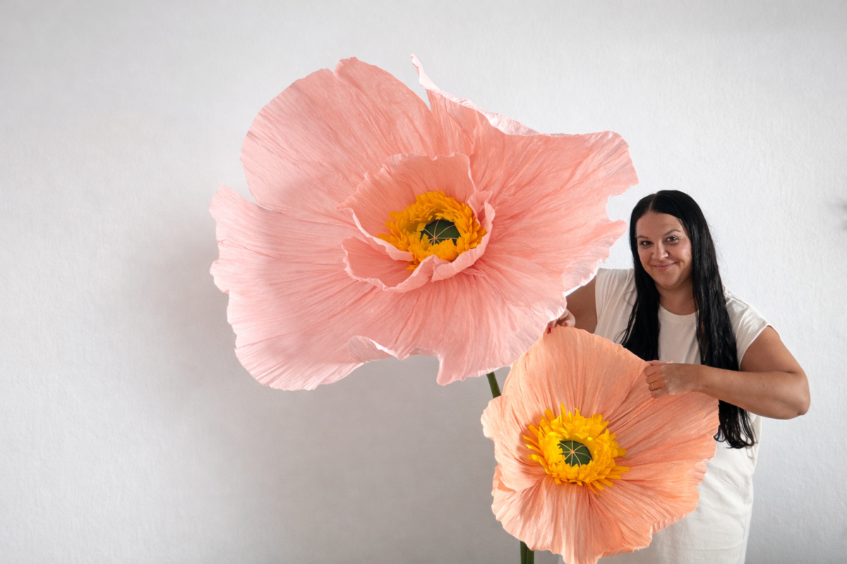 Flores XXL de papel hechas a mano para eventos y marcas